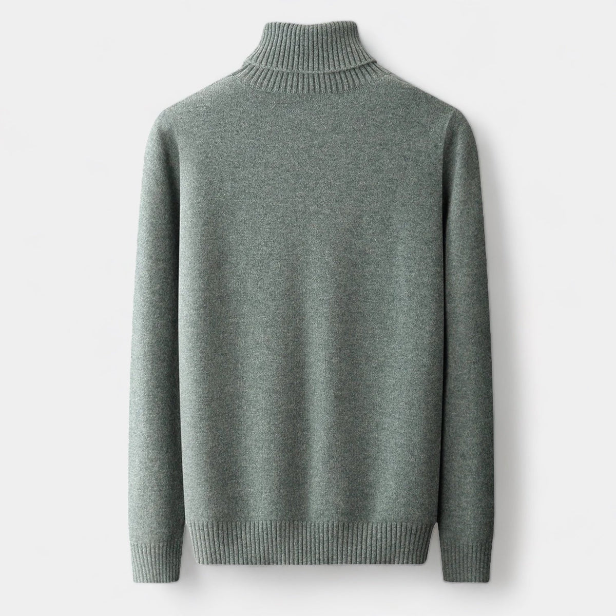 Men's Roll Neck Jumper With Folded Collar And Ribbed Trims - Colour options