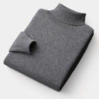 Men's Roll Neck Jumper With Folded Collar And Ribbed Trims - Colour options