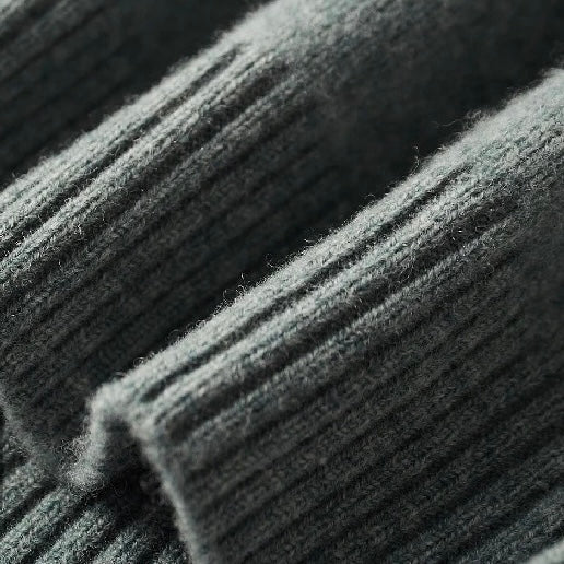 Men's Roll Neck Jumper With Folded Collar And Ribbed Trims - Colour options