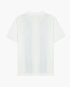 Men's Short-Sleeve Button Shirt With Striped Panels - White