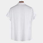 Men's Short-Sleeve Camp Collar Shirt With Plain Front - Colour options