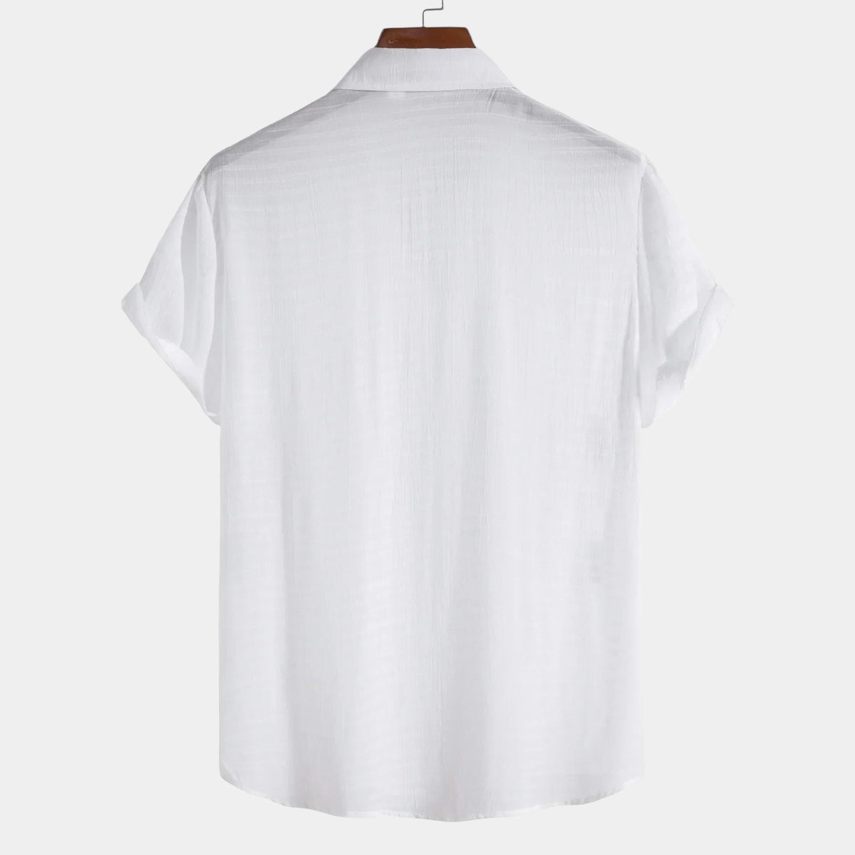 Men's Short-Sleeve Camp Collar Shirt With Plain Front - Colour options