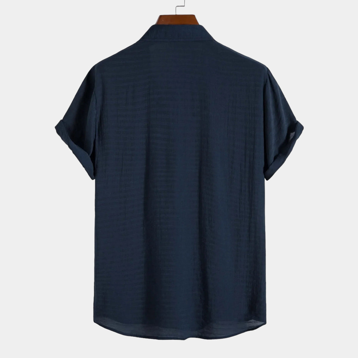 Men's Short-Sleeve Camp Collar Shirt With Plain Front - Colour options