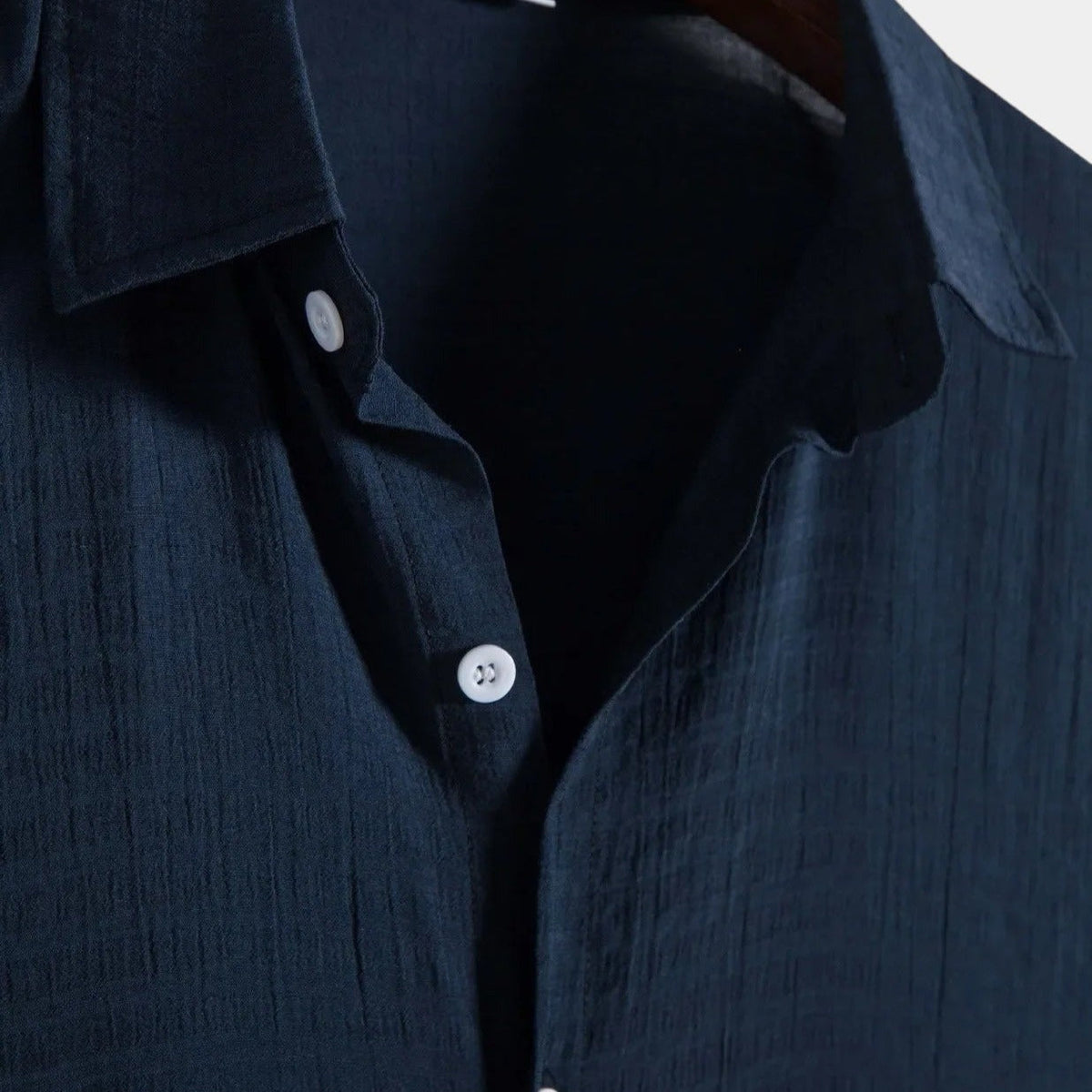 Men's Short-Sleeve Camp Collar Shirt With Plain Front - Colour options