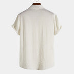 Men's Short-Sleeve Camp Collar Shirt With Plain Front - Colour options