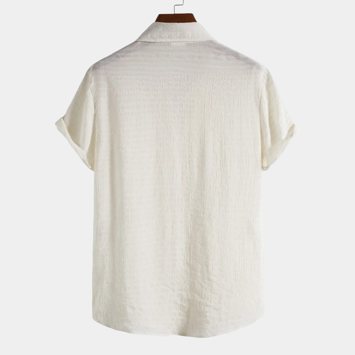 Men's Short-Sleeve Camp Collar Shirt With Plain Front - Colour options