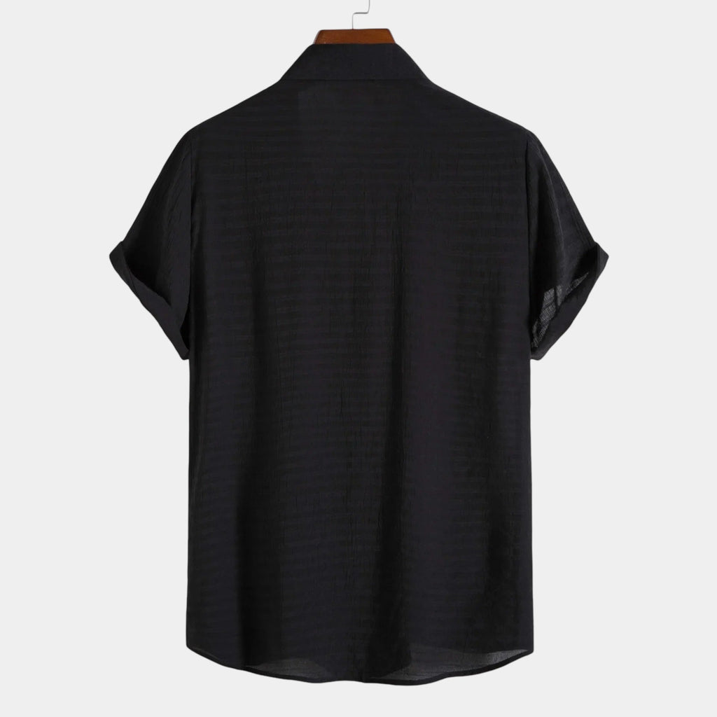 Men's Short-Sleeve Camp Collar Shirt With Plain Front - Colour options