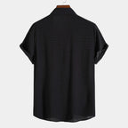 Men's Short-Sleeve Camp Collar Shirt With Plain Front - Colour options
