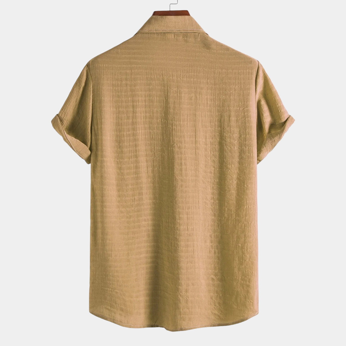 Men's Short-Sleeve Camp Collar Shirt With Plain Front - Colour options
