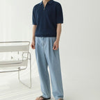 Men's Short-Sleeve Knit Polo With Quarter Zip Placket - Colour options