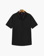 Men's Short-Sleeve Polo And Drawstring Trouser Set - Black