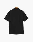 Men's Short-Sleeve Polo And Drawstring Trouser Set - Black