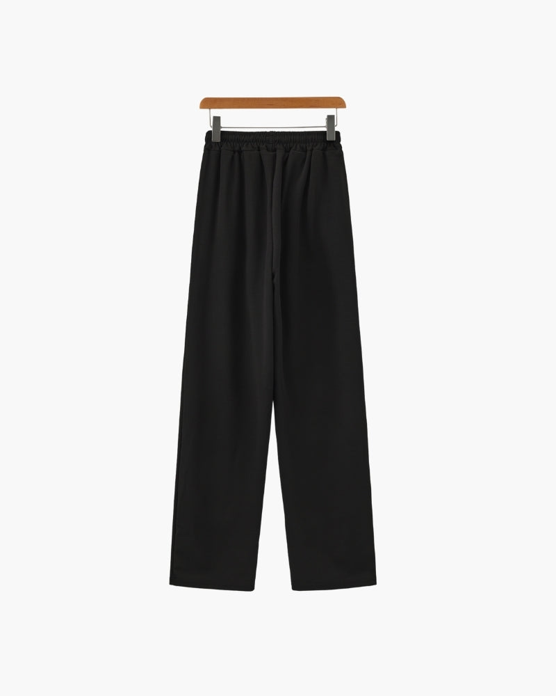 Men's Short-Sleeve Polo And Drawstring Trouser Set - Black