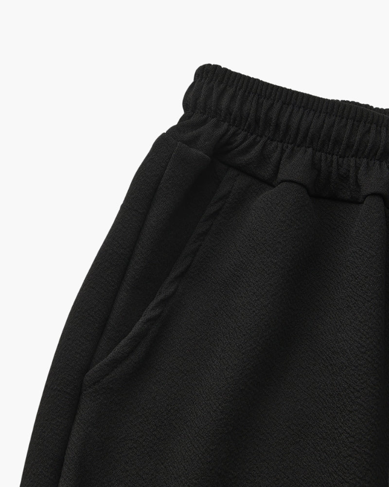 Men's Short-Sleeve Polo And Drawstring Trouser Set - Black
