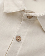 Men's Short-Sleeved Popover Shirt With Chest Pocket - Beige