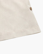 Men's Short-Sleeved Popover Shirt With Chest Pocket - Beige