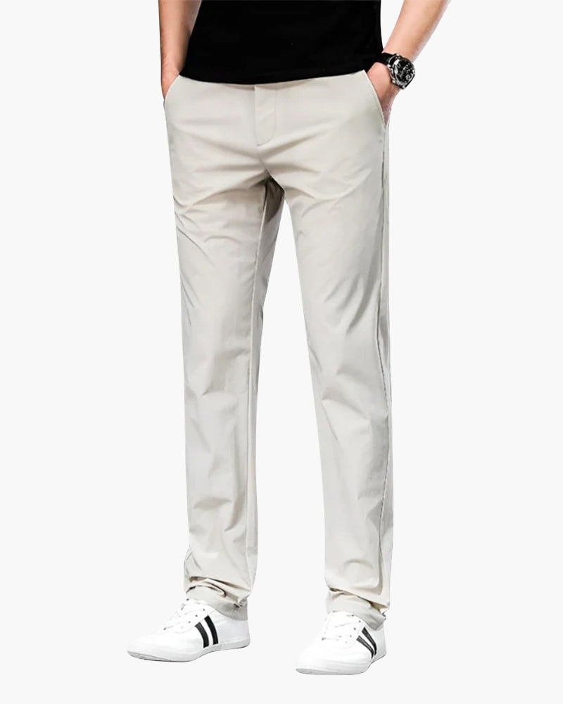 Men's Straight-Leg Chinos With Zip Fly And Slant Pockets - White