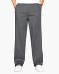 Men's Straight-Leg Trousers With Gathered Belt-Loop Waist - Grey