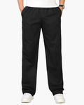 Men's Straight-Leg Trousers With Gathered Belt-Loop Waist - Black