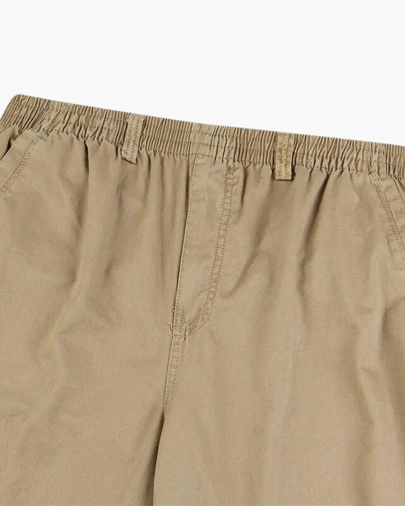 Men's Straight-Leg Trousers With Gathered Belt-Loop Waist - Khaki
