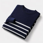 Men's Striped Crew Neck Jumper With Ribbed Neckline - Colour options