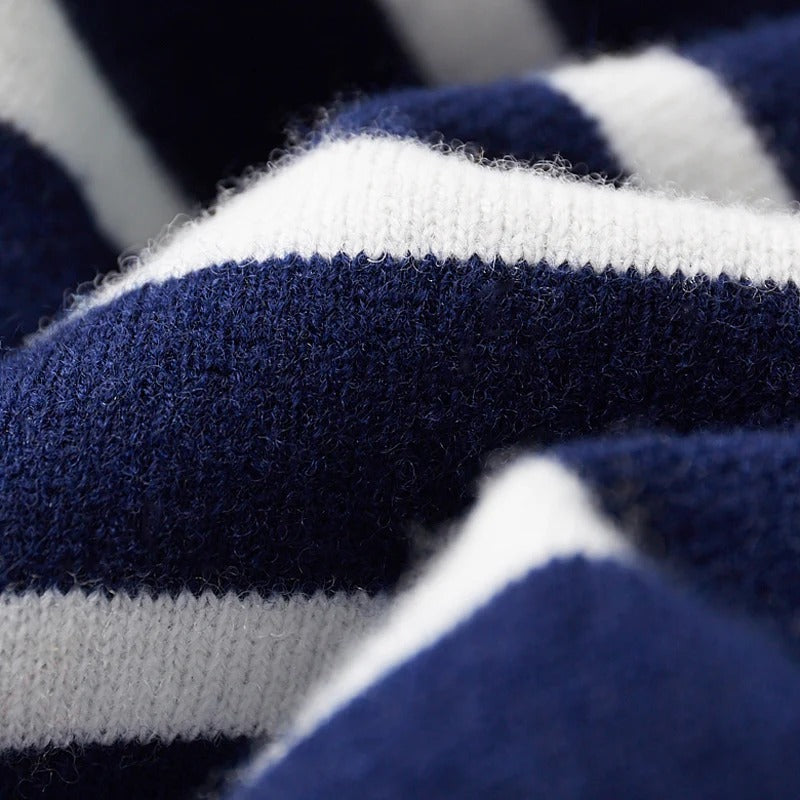 Men's Striped Crew Neck Jumper With Ribbed Neckline - Colour options