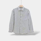 Men's Striped Long-Sleeve Shirt With Chest Patch Pocket - Colour options