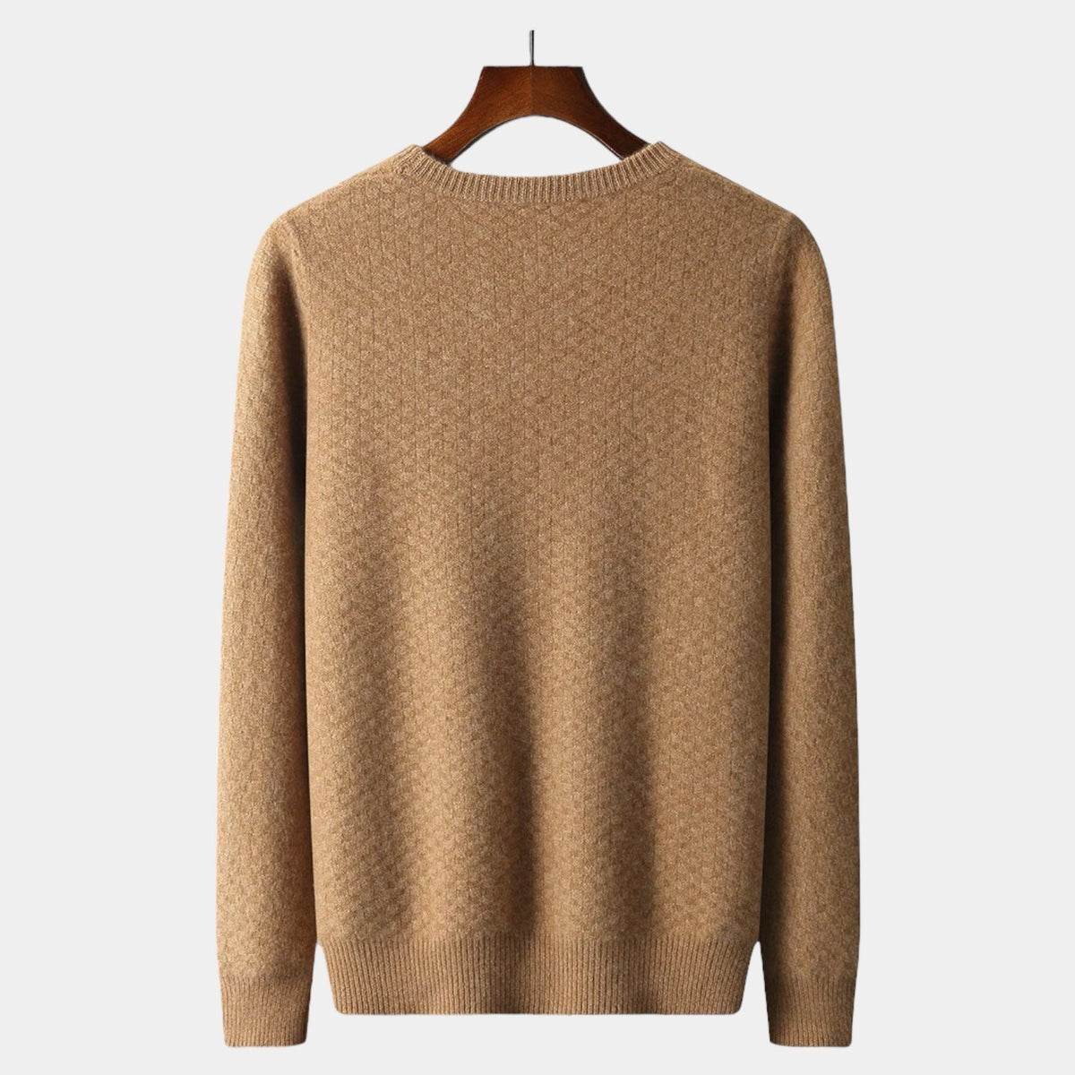 Men's Textured Crew Neck Jumper With All-Over Pattern - Colour options