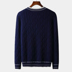 Men's Textured Crew Neck Jumper With Tipped Neck And Hem - Colour options