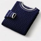 Men's Textured Crew Neck Jumper With Tipped Neck And Hem - Colour options