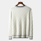 Men's Textured Crew Neck Jumper With Tipped Neck And Hem - Colour options