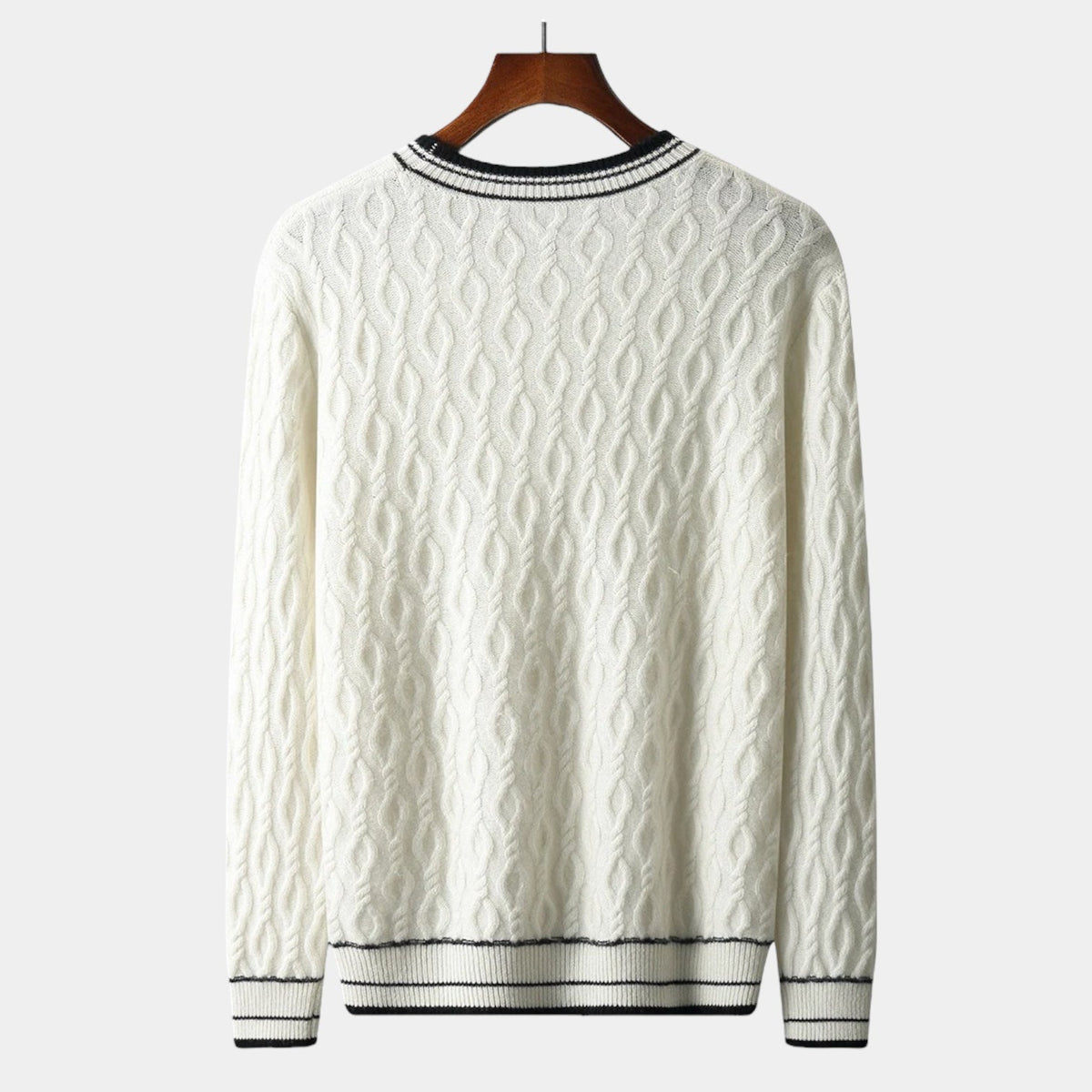 Men's Textured Crew Neck Jumper With Tipped Neck And Hem - Colour options