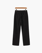 Men's Textured Drawstring Trousers With Straight Legs - Black