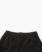 Men's Textured Drawstring Trousers With Straight Legs - Black