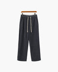 Men's Textured Drawstring Trousers With Straight Legs - Grey