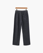 Men's Textured Drawstring Trousers With Straight Legs - Grey