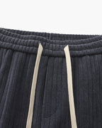 Men's Textured Drawstring Trousers With Straight Legs - Grey