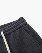 Men's Textured Drawstring Trousers With Straight Legs - Grey