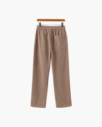 Men's Textured Drawstring Trousers With Straight Legs - Nude
