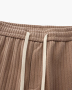 Men's Textured Drawstring Trousers With Straight Legs - Nude