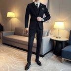 Men's Three-Piece Suit With Matching Waistcoat - Black