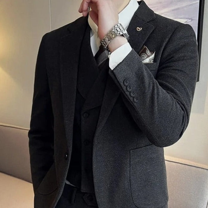 Men's Three-Piece Suit With Matching Waistcoat - Colour options
