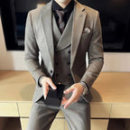 Men's Three-Piece Suit With Matching Waistcoat - Colour options