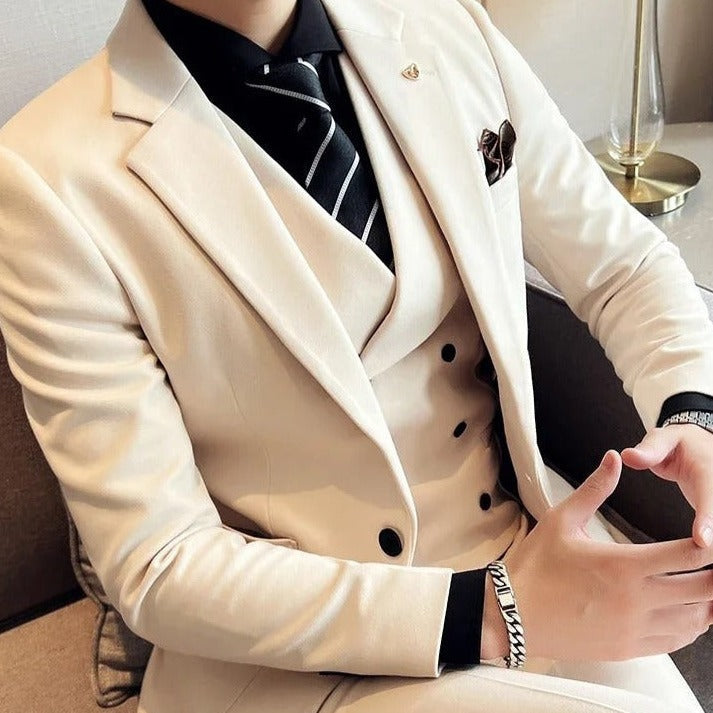 Men's Three-Piece Suit With Matching Waistcoat - Colour options