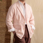 Men's Unstructured Blazer Jacket With Three Patch Pockets - Colour options
