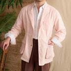 Men's Unstructured Blazer Jacket With Three Patch Pockets - Colour options