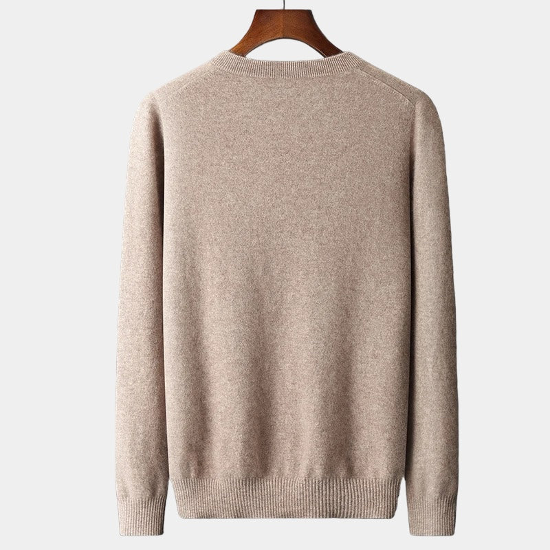 Men's V-Neck Jumper With Ribbed Neckline And Cuffs - Colour options