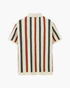 Men's Vertical Stripe Open-Collar Short-Sleeve Polo - Multicolour