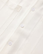 Men's Vertical-Stripe Shirt With Twin Chest Pockets - White