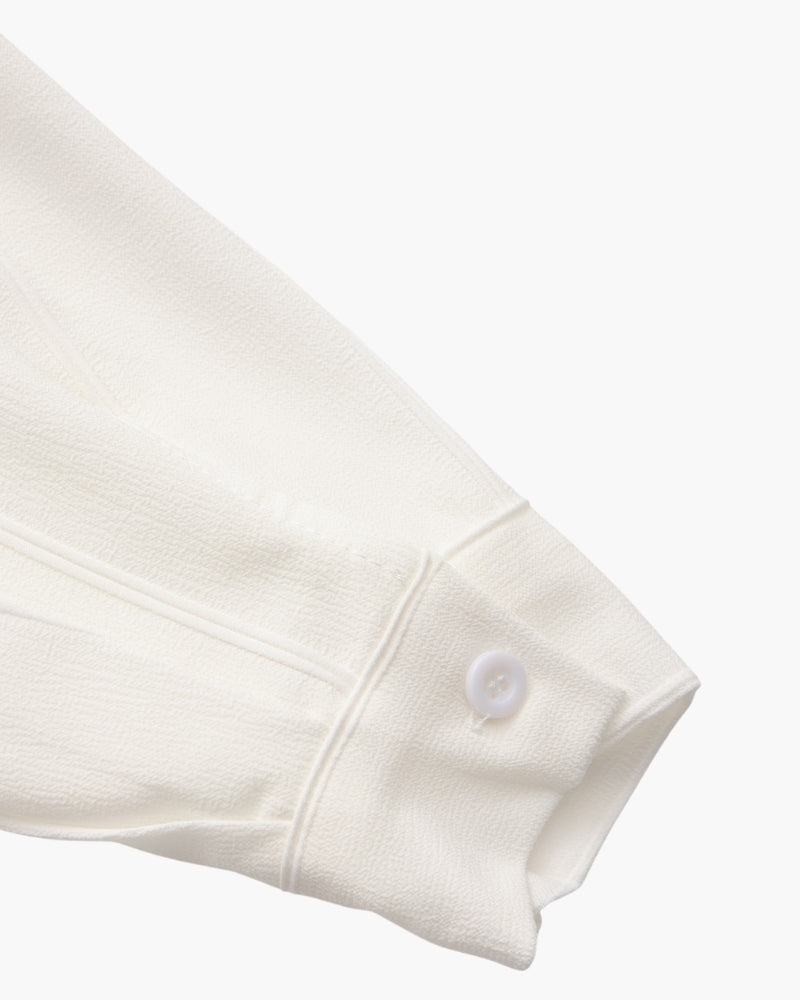 Men's Vertical-Stripe Shirt With Twin Chest Pockets - White